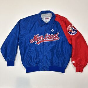 Vintage Montreal Expos Starter Jacket Adult Large MLB Diamond Collection Men